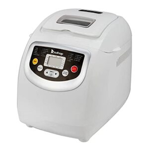 NA BM8021 2LB Bread Maker Machine with Automatic Feeding Function,High Temperature Resistant Environmental Protection Plastic,White,110V 550W US Plug