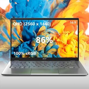 Acer Swift 3 Intel Evo Thin&Light Laptop | 14" QHD 100% sRGB | Intel Core i7-1260P | Intel Iris Xe Graphics | 16GB LPDDR4X | 1TB SSD | Killer Wi-Fi 6E AX1675|Bluetooth| Windows 11 Home |SF314-512-73YZ