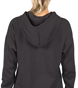 Nautica Competition Women's Active French Terry Pullover Sweatshirt Hoodie W/Pockets (Small, Black 2)