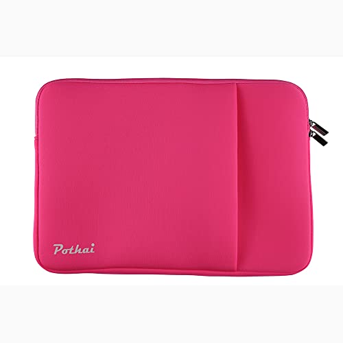 Pothai Laptop Sleeve Bag Compatible with 12.5 13.3 Inch MacBook Pro Air, for 12.5 inch Notebook Computer, Polyester Protective Case Cover with Pocket, (12-12.5 Inch / New 13.3, Rosered)