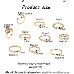 Harry and Henry Boho Gold Stacking Rings for Women Knuckle Rings for Teen Girl Gifts Trendy Stuff Simple Star Moon Flower Rings for Teen Girls Aesthetic Rings Gift for Teen Girls