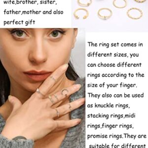 Harry and Henry Boho Gold Stacking Rings for Women Knuckle Rings for Teen Girl Gifts Trendy Stuff Simple Star Moon Flower Rings for Teen Girls Aesthetic Rings Gift for Teen Girls