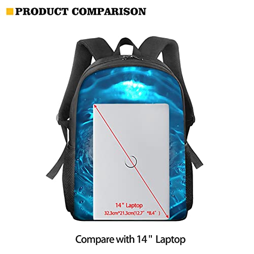 Bulopur Football School Bookbags With Lunch Bag Pencil Case Casual Daypack, Blue Lightning Soccer Backpacks Set 3-in-1 Kids Durable School Bag