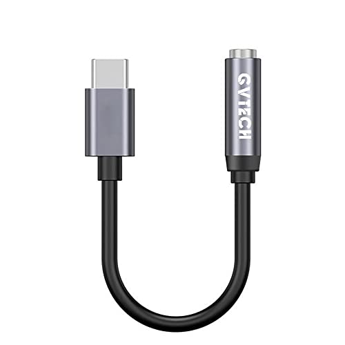 GVTECH USB Type C to 3.5 mm Female Headphone Jack Adapter, USB C to Aux Audio Dongle Cable Cord Compatible with Samsung Galaxy S22 S21 S20 S10 S9 Plus/Ultra, Note 10, iPad Pro, MacBook, Pixel (Black)