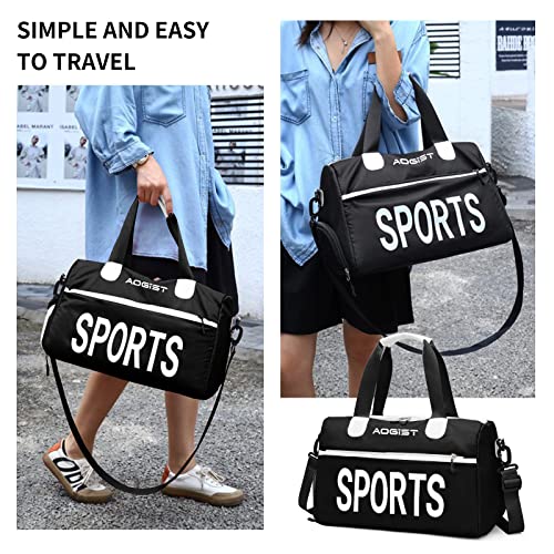 Sports Gym Bag with Wet Pocket & Shoes Compartment, Waterproof Shoulder Weekender Bag for Women and Men Swim Sports Travel Gym Bag Lightweight and easy Carry on