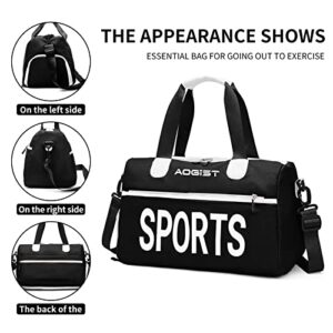 Sports Gym Bag with Wet Pocket & Shoes Compartment, Waterproof Shoulder Weekender Bag for Women and Men Swim Sports Travel Gym Bag Lightweight and easy Carry on