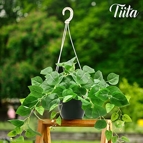 Tiita Fake Plants Artificial Scindapsus Aureus in Pots, Realistic Fake Greenery Potted Plants for Home Office Desk Window Sill Bathroom Bedroom Outdoor Indoor