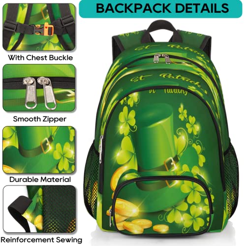 St. Patrick's Day Bookbag School Backpack Teens Girls Boys Schoolbag Shoulder Computer Hiking Gym Travel Casual Travel Daypack