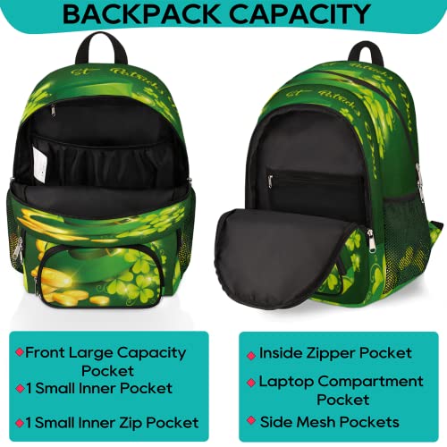 St. Patrick's Day Bookbag School Backpack Teens Girls Boys Schoolbag Shoulder Computer Hiking Gym Travel Casual Travel Daypack