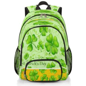 st. patrick's day shamrocks bookbag school backpack teens girls boys schoolbag shoulder computer hiking gym travel casual travel daypack