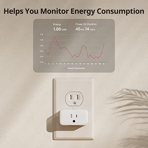 SwitchBot Smart Plug Mini 15A, Energy Monitor, Smart Home WiFi(2.4GHz) & Bluetooth Outlet Compatible with Alexa & Google Home, APP Remote Control & Timer Function, No Hub Required(4 Pack)