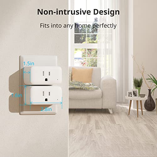 SwitchBot Smart Plug Mini 15A, Energy Monitor, Smart Home WiFi(2.4GHz) & Bluetooth Outlet Compatible with Alexa & Google Home, APP Remote Control & Timer Function, No Hub Required(4 Pack)