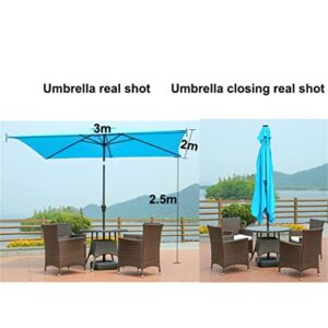 YXDFG 10 Ft Square Patio Umbrella with LED Lights,Solar Outdoor Patio Table Market Umbrella,with Tilt and Crank Solar Umbrella,for Garden, Deck, Backyard, Pool and Beach,Coffee