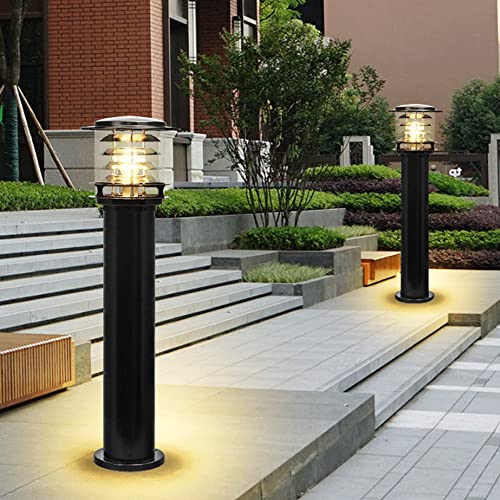 JSBDPHW Outdoor Waterproof Pillar Lamp Simple Modern E27 Column Light Acrylic Lamp Shade Garden Villa Post Light Lawn Floor Lamp Road Landscape Lamp