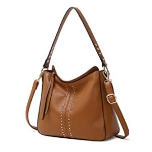 Montana West Hobo Bag for Women Designer Ladies Bucket Purse Handbags Chic Shoulder Totes Bag,B2B-MWC-128-BR