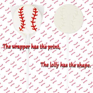 Baseball Lollipops Suckers Sports Pops for Birthday, Sports Event or Baseball Party Favor, Individually Wrapped 12 Pack