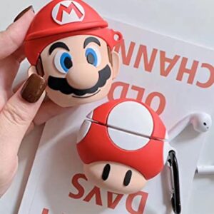 Cartoon Case Compatible with Apple AirPods Pro Anime, Fun Cute Kawaii Protective Case Anti-Fall Headphone Case for Airpod Pro Case Cover (AirPods Pro, Mushroom)