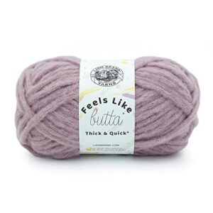 lion brand yarn feels like butta thick & quick super bulky yarn for knitting, 1 pack, woodrose