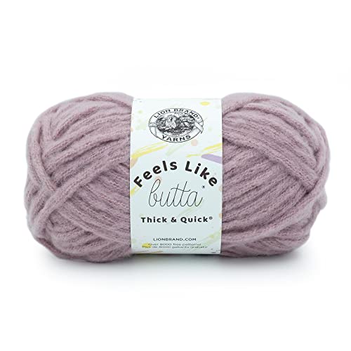 Lion Brand Yarn Feels Like Butta Thick & Quick Super Bulky Yarn for Knitting, 1 Pack, Woodrose