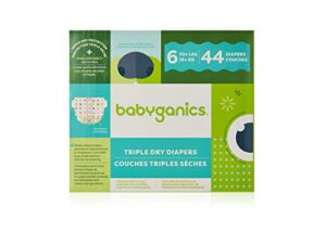 babyganics diapers, size 6, 44 ct, ultra absorbent diapers