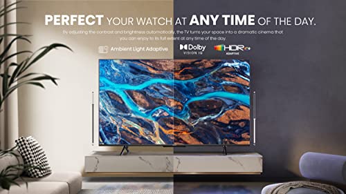 Hisense ULED 4K Premium 55U6H Quantum Dot QLED Series 55-Inch Smart Google TV, Dolby Vision Atmos, Voice Remote, Compatible with Alexa (2022 Model), Black