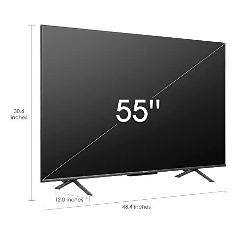 Hisense ULED 4K Premium 55U6H Quantum Dot QLED Series 55-Inch Smart Google TV, Dolby Vision Atmos, Voice Remote, Compatible with Alexa (2022 Model), Black