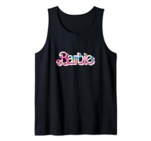 barbie - pastel pattern logo tank top