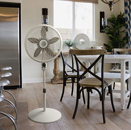 Lasko 1885 18" Cyclone Pedestal Fan with Remote Control, 18 inches White & Portable Electric 42" Oscillating Tower Fan with Nighttime Setting, Timer and Remote Control, Silver T42951