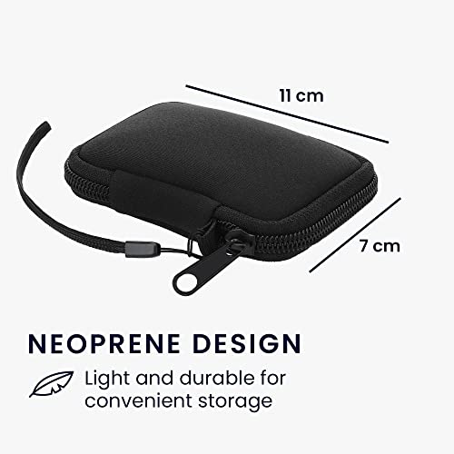 kwmobile Neoprene Case Compatible with in-Ear Headphones - 2.3 x 3.5 inches (6 x 9 cm) Case with Zip - Black