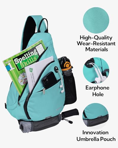 WATERFLY Sling Bag Crossbody Backpack: Over Shoulder Daypack Casual Cross Chest Side Pack