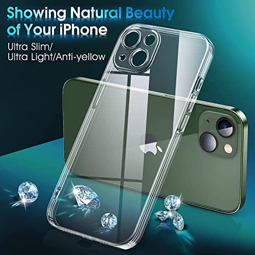 Supdeal Crystal Clear Case for iPhone 13 Mini, [Not Yellowing] [Camera Protection] [Military Grade Drop Tested] Transparent Shockproof Protective Phone Case Soft Silicone Slim Cover, 5.4", Transparent