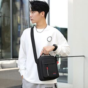 Men Bags Shoulder Crossbody Small Messenger Crossover Pouch Multiple Pockets Cross Body Handbag (Men's Shoulder Bags for Black)