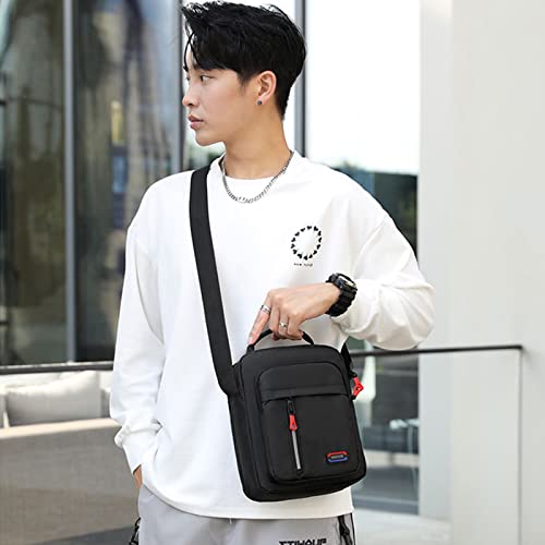 Men Bags Shoulder Crossbody Small Messenger Crossover Pouch Multiple Pockets Cross Body Handbag (Men's Shoulder Bags for Black)