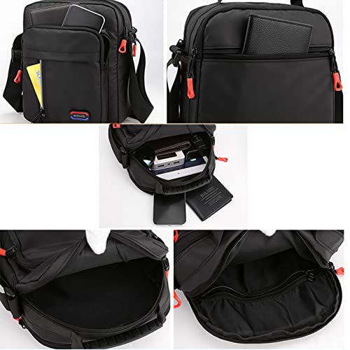 Men Bags Shoulder Crossbody Small Messenger Crossover Pouch Multiple Pockets Cross Body Handbag (Men's Shoulder Bags for Black)