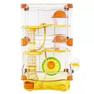yibopet hamster cage small animal cage 3 layers transparent cage size：10.6"(w) x8.1(l) x18.3 (h) suitable for hamsters up to 3.5 inch in length