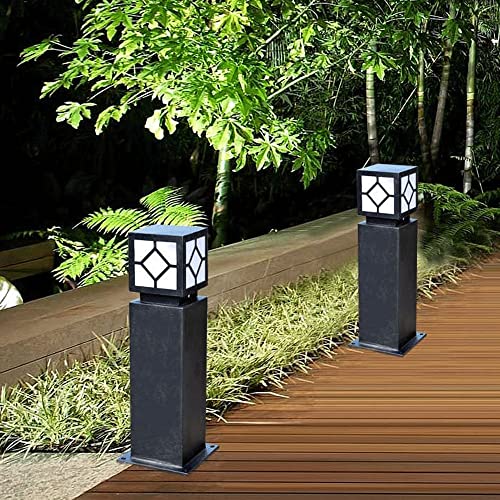 JSBDPHW Modern Simple E27 Pillar Lamp Iron Square Post Light Outdoor Waterproof Column Light Acrylic Lampshade Garden Garden Base Lamp Street Lamp Lawn Lamp