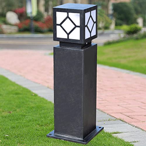 JSBDPHW Modern Simple E27 Pillar Lamp Iron Square Post Light Outdoor Waterproof Column Light Acrylic Lampshade Garden Garden Base Lamp Street Lamp Lawn Lamp