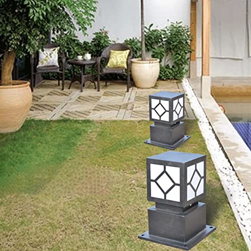 JSBDPHW Modern Simple E27 Pillar Lamp Iron Square Post Light Outdoor Waterproof Column Light Acrylic Lampshade Garden Garden Base Lamp Street Lamp Lawn Lamp