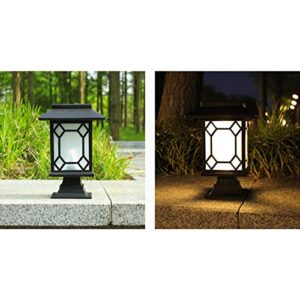 JSBDPHW Solar Villa Pillar Lamp Outdoor Waterproof Post Light Patio Garden Decoration Column Light Lawn Light Base Landscape Light Deck Light