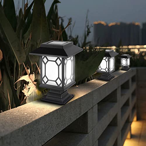 JSBDPHW Solar Villa Pillar Lamp Outdoor Waterproof Post Light Patio Garden Decoration Column Light Lawn Light Base Landscape Light Deck Light