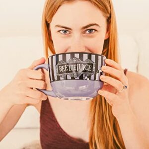 Silver Buffalo Beetlejuice Sandworm Never Trust The Living Ceramic Soup Mug | 24-Ounce Bowl for Ice Cream, Cereal, Oatmeal | Large Coffee Cup for Espresso, Caffeine | Tim Burton and Collectibles