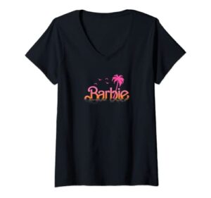 barbie - logo water reflection v-neck t-shirt