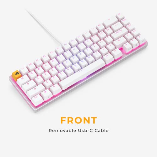 Glorious Gaming GMMK 2-65 Percent Keyboard - White Custom Layout - Compact Low-Profile - Hotswap w/Cherry Mx Style Switches - Incl. Double Shot Keycaps & Linear Switches