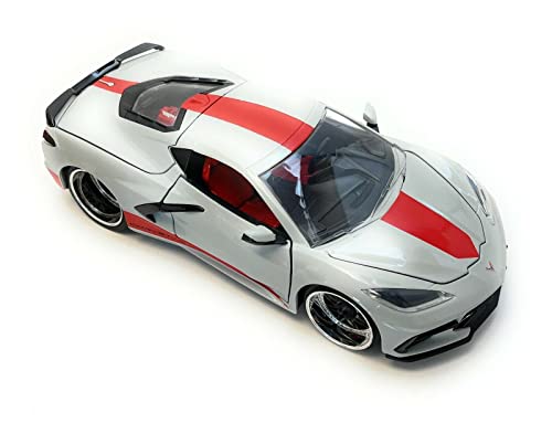 Jada 1:24 Bigtime Muscle 2020 Gray Chevrolet Corvette Stingray C8 Model 33045