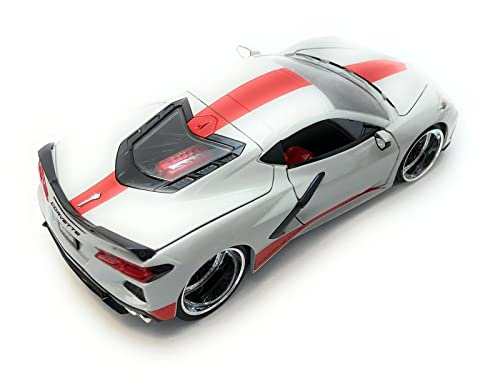 Jada 1:24 Bigtime Muscle 2020 Gray Chevrolet Corvette Stingray C8 Model 33045