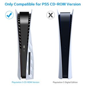 HEYSTOP PS5 Plates for PS5 Accessories, Hard Shockproof Cover PS5 Skins Shell Panels for PS5 Console, Anti-Scratch Dustproof Face Plates Replacement Accessories for Playstation 5 Disc Edition - White