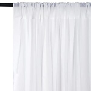 White Ceiling Drape for Wedding 5ft x 30ft Chiffon Arch Sheer Backdrop Curtain for Ceremony Reception Swag Parties Decorations