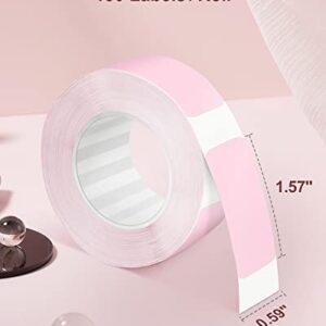 POLONO Thermal Label Maker Tape Adapted P10 Label Maker, Standard Laminated Office Labeling, 15mmx40mm/0.5x1.57inch, 180 Labels/Roll, P10 Thermal Printing Label Paper (Pink)
