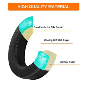 Replacement Ear Pads for Corsair HS70 Pro, GVOEARS Cooling-Gel Replacement Ear Cushion Headphone Memory Foam Earpads for Corsair HS70 HS60 HS50 Pro Gaming Headset Noise Isolation Earpads (Black)