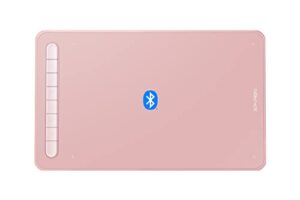 xppen drawing tablet deco mw bluetooth wireless computer graphics tablet, battery-free x3 stylus and 8 shortcut keys, compatible with chrome os, windows 7/8/10/11, linux, mac, android(8x5 in, pink)